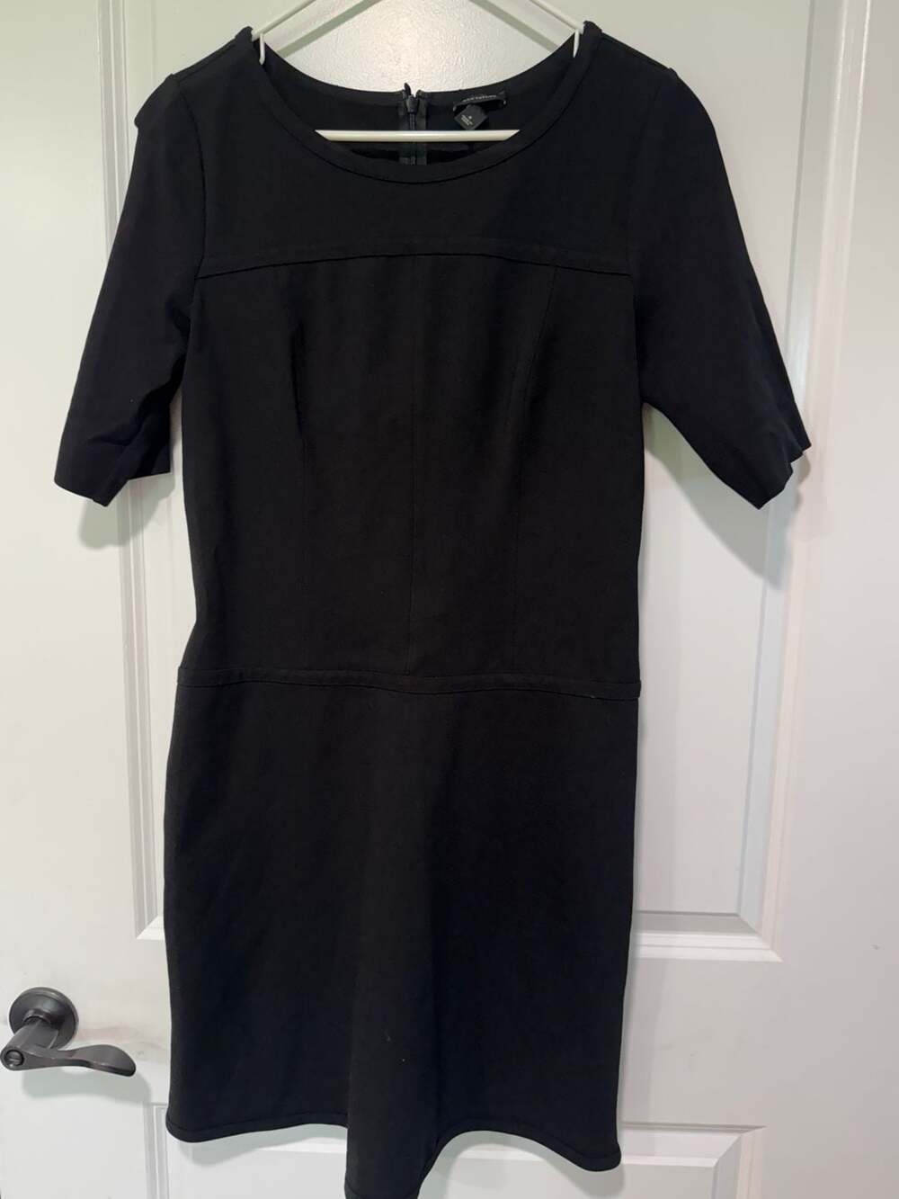 Black Structured Sheath Dress Tailored Minimalist Office Siren Women’s 4